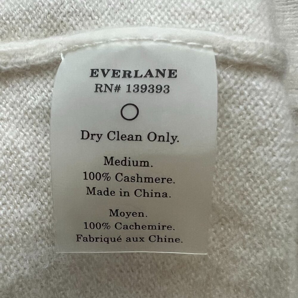 Everlane 100% Cashmere V-Neck Sweater – Ivory | Oversized Fit | M - Picture 6 of 6